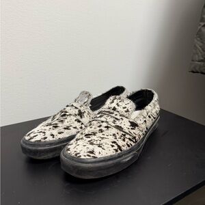 Vans Black and White Slip-On Shoes
